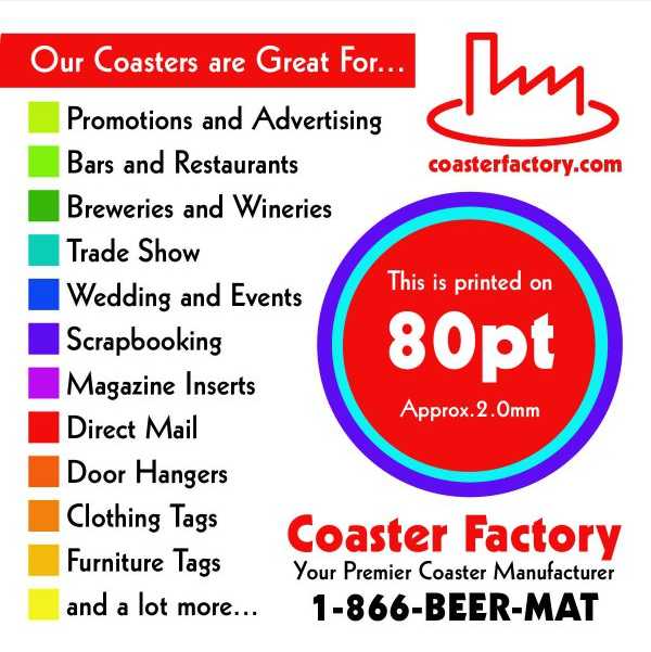 bar coasters, beer coasters, craft beer, promotional coasters, custom coasters